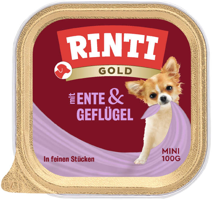 RINTI Hunde-Nassfutter Gold Mini Ente+Geflügel